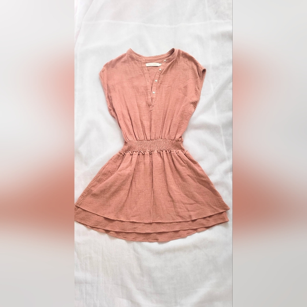 NWOT! BISHOP + YOUNG Summer Anthro Kelley Smocked Mini Boho Resort Dress Small